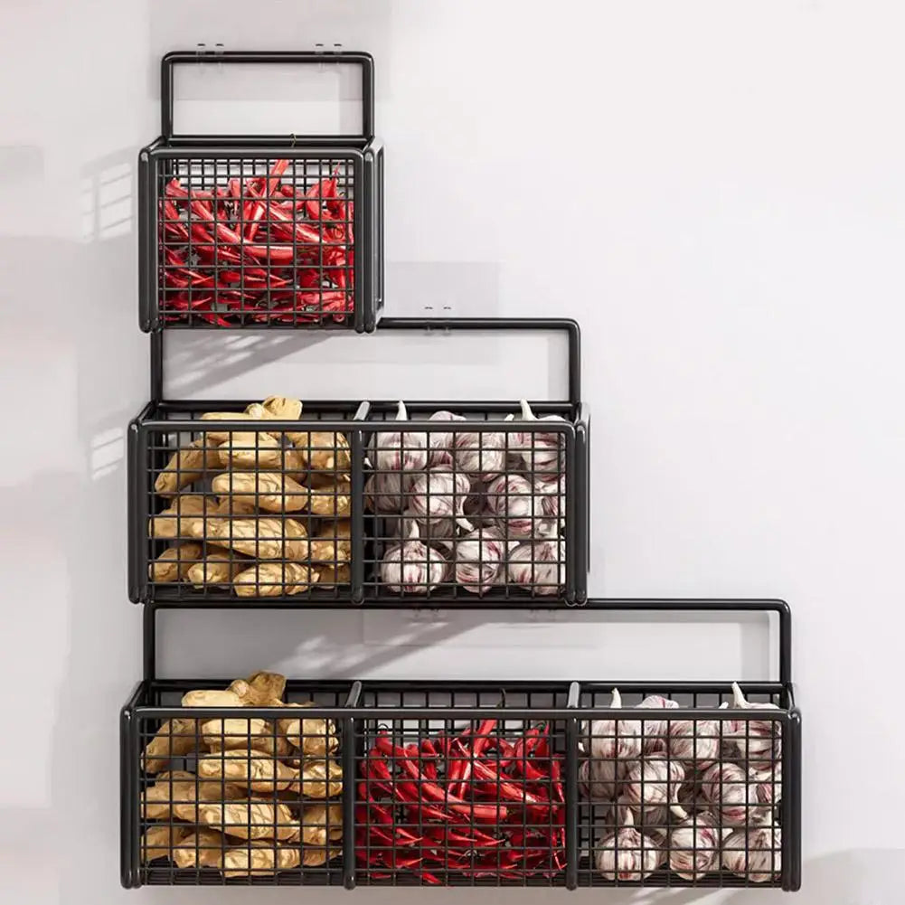 Étagère Murale De Cuisine À Épices Noire Métallique