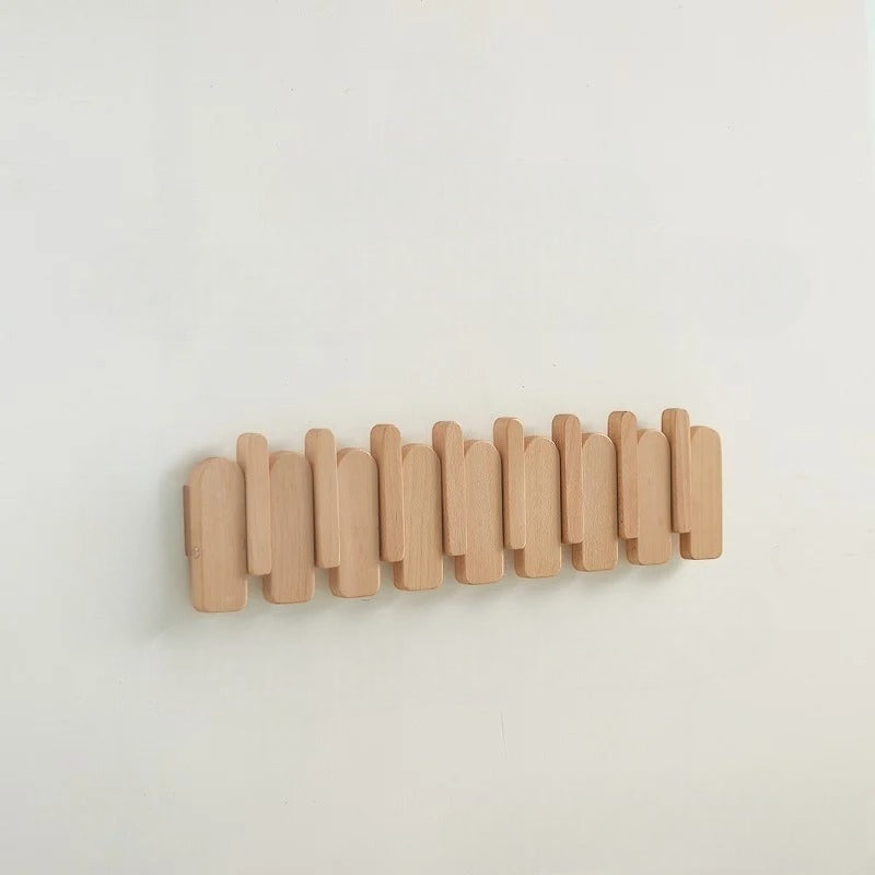 Étagère Murale Porte Manteau Style Piano En Bois