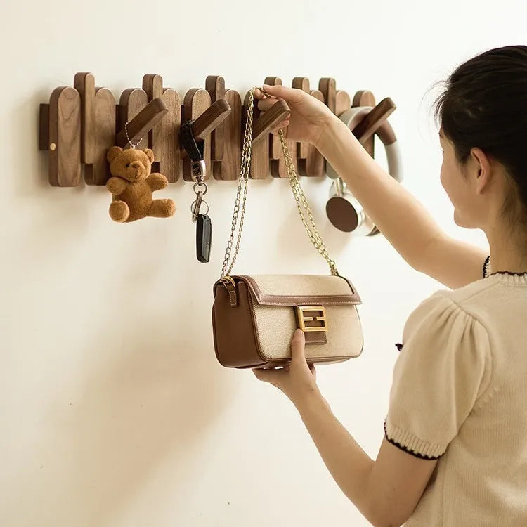 Étagère Murale Porte Manteau Style Piano En Bois