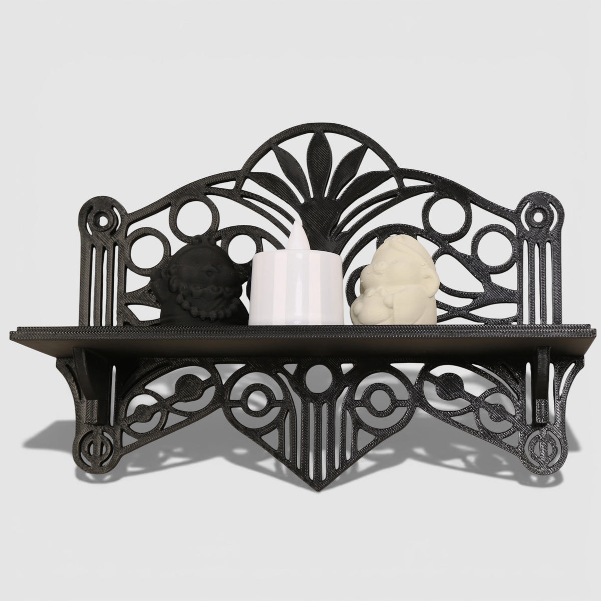 Étagère Murale Noire D'Entrée Style Gothique Sans Percer