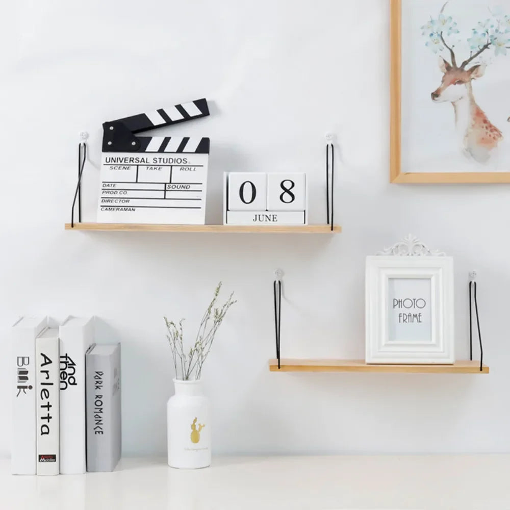 Étagère Murale Suspendue En bois Clair Naturel Sans Percer