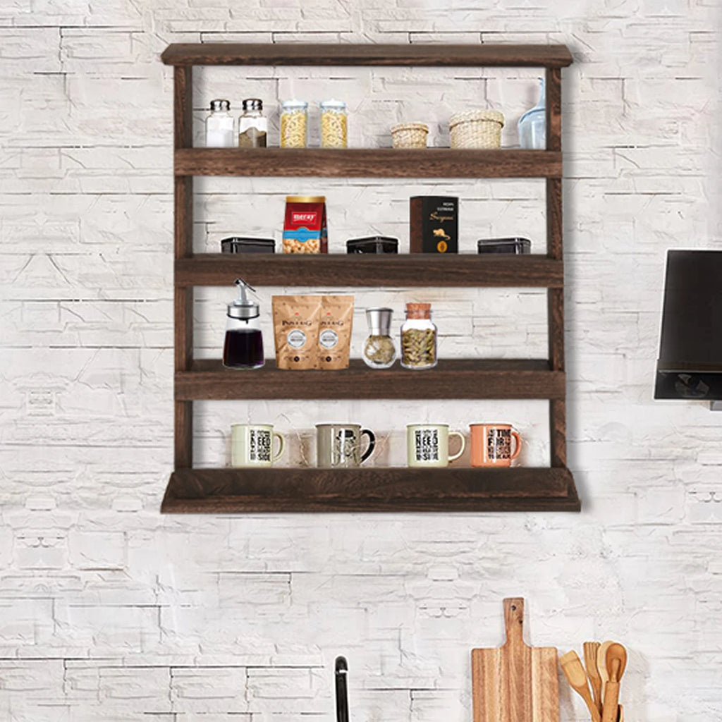Étagère Murale De Cuisine À Épices En Bois