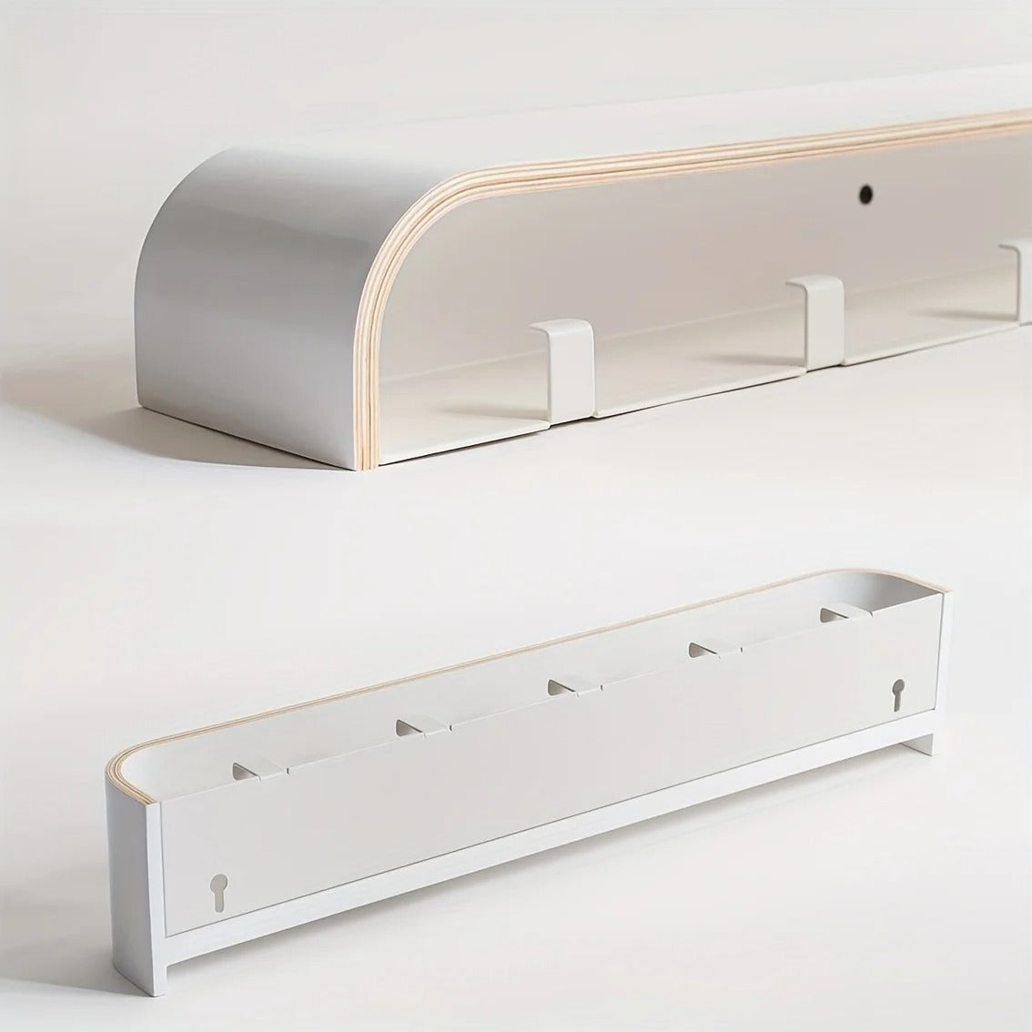 Étagère Murale En Bois Porte Manteau À Rebords À Fixations Invisibles