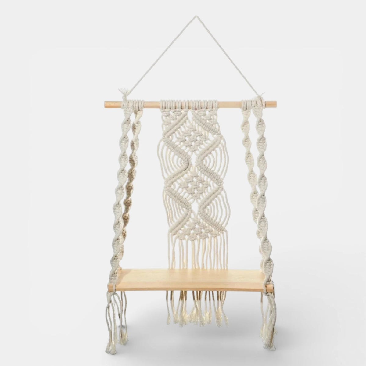 Étagère Murale Suspendue En Bois Naturel Clair Sans Percer