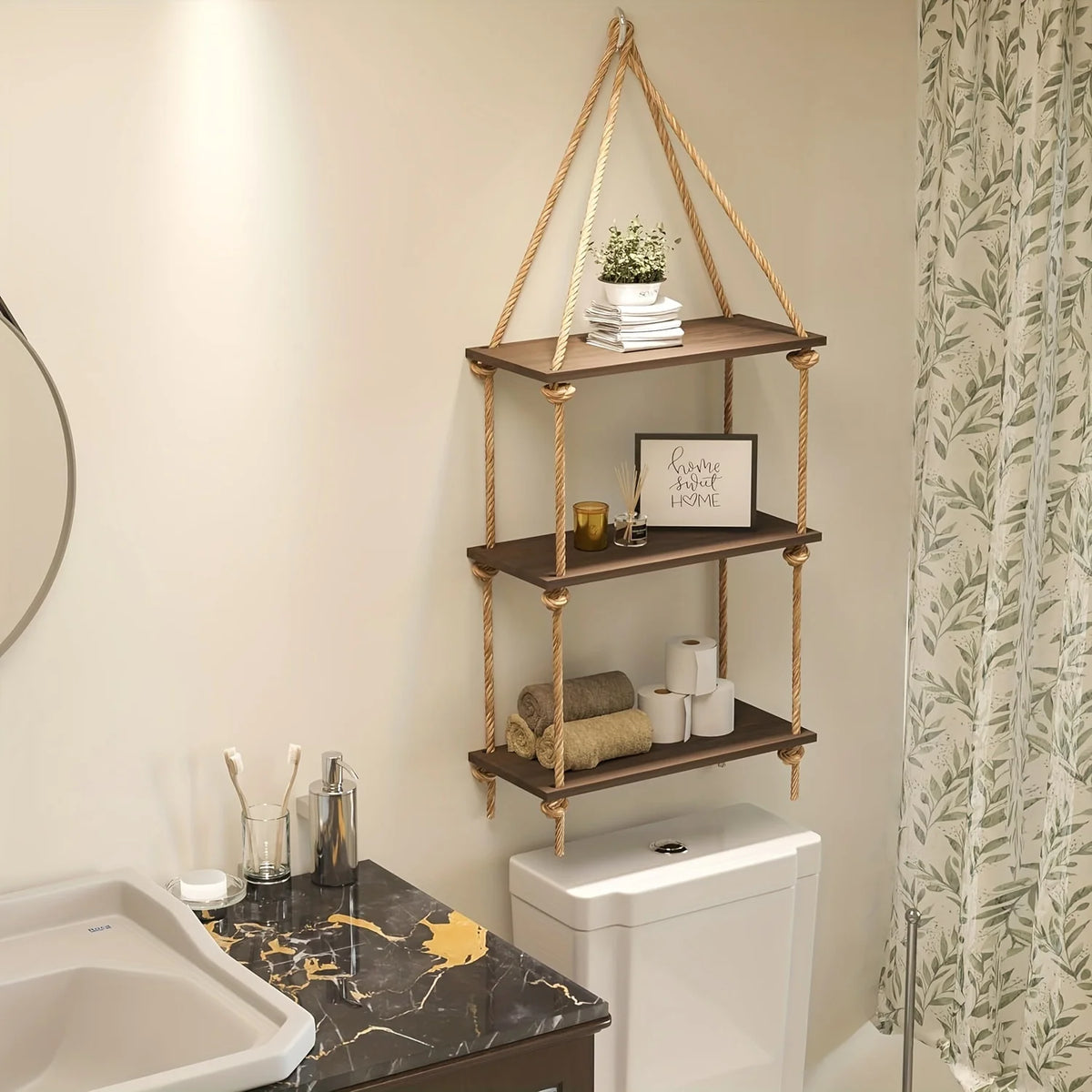 Étagère Murale Suspendue à 3 Étages