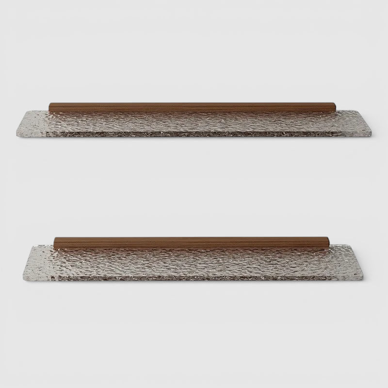 Étagère Murale De Salle De Bain À Fixations Invisibles En Bois Et Acrylique
