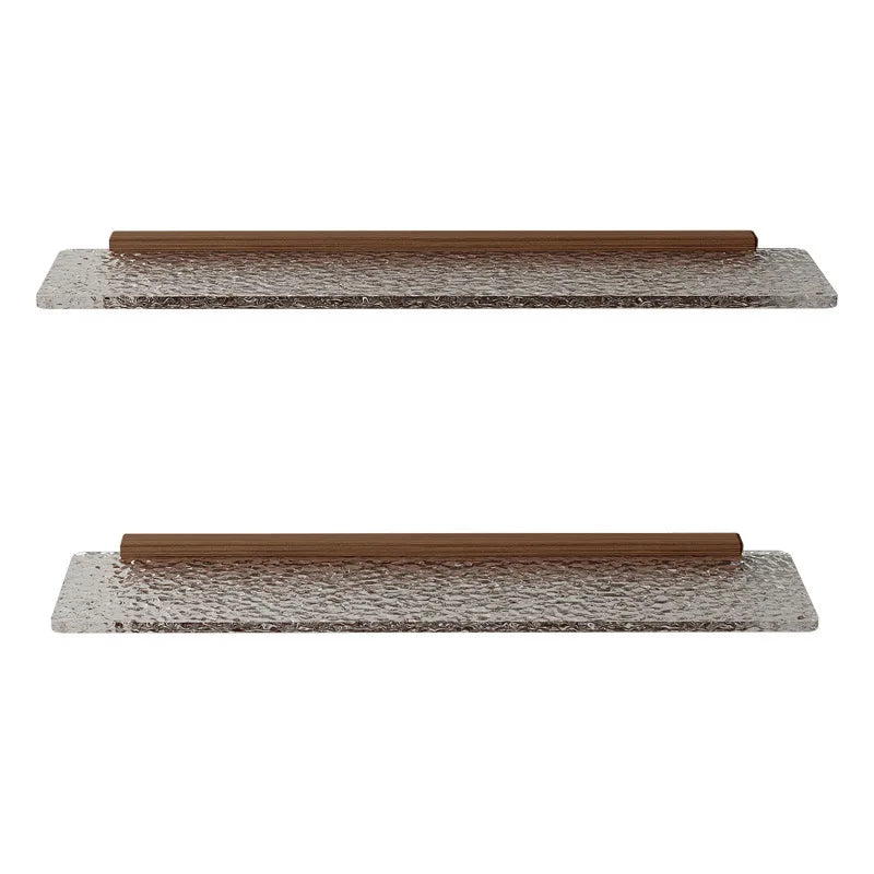 Étagère Murale De Salle De Bain À Fixations Invisibles En Bois Et Acrylique