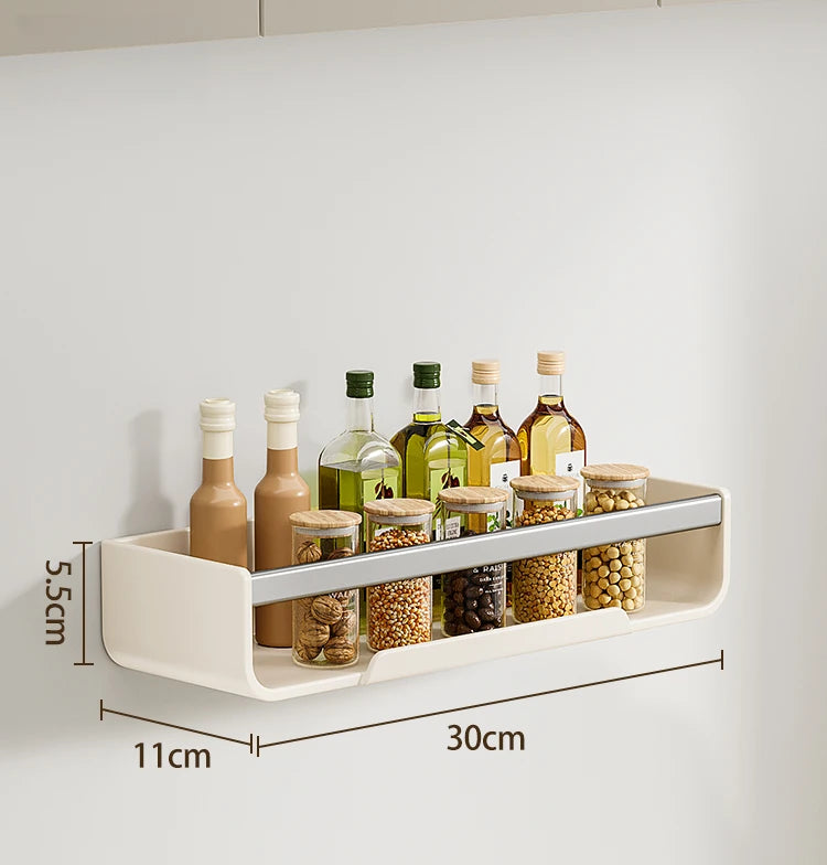 Étagère Murale De Cuisine À Épices Métallique Blanche
