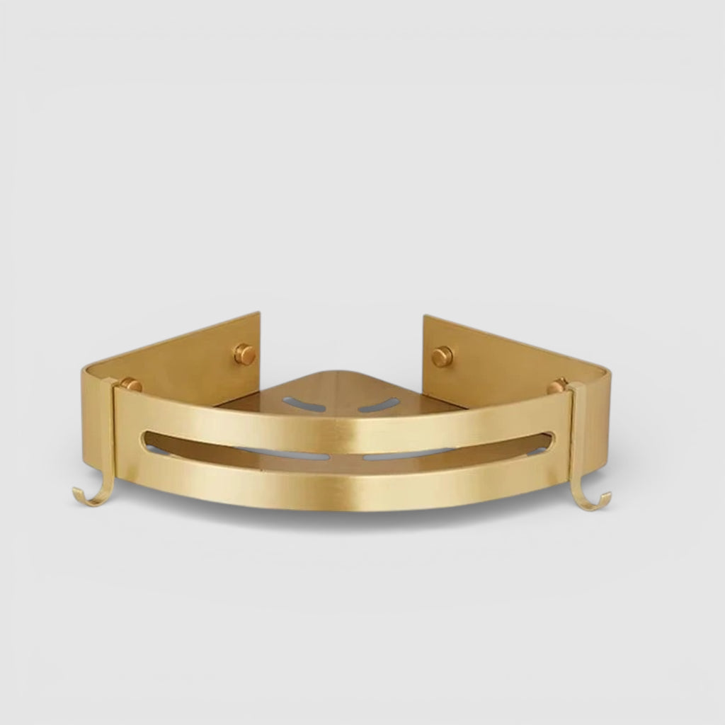 Étagère Murale D'Angle De Salle De Bain Dorée À Rebords Pour La Douche