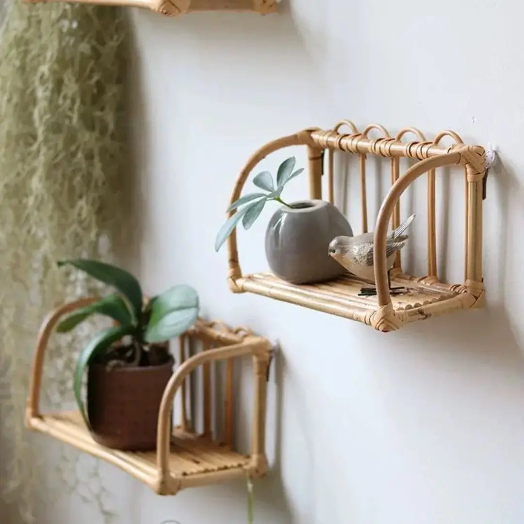 Étagère Murale Rotin En Bambou À Fixations Invisibles