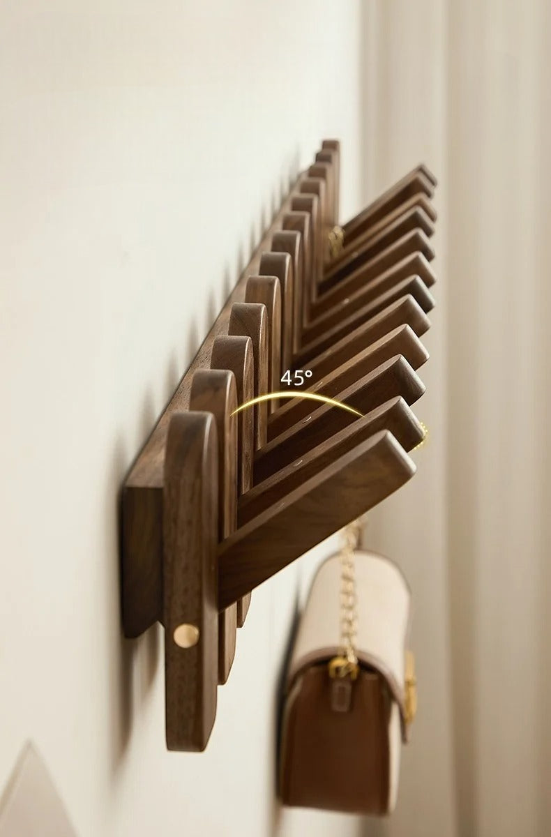 Étagère Murale Porte Manteau Style Piano En Bois