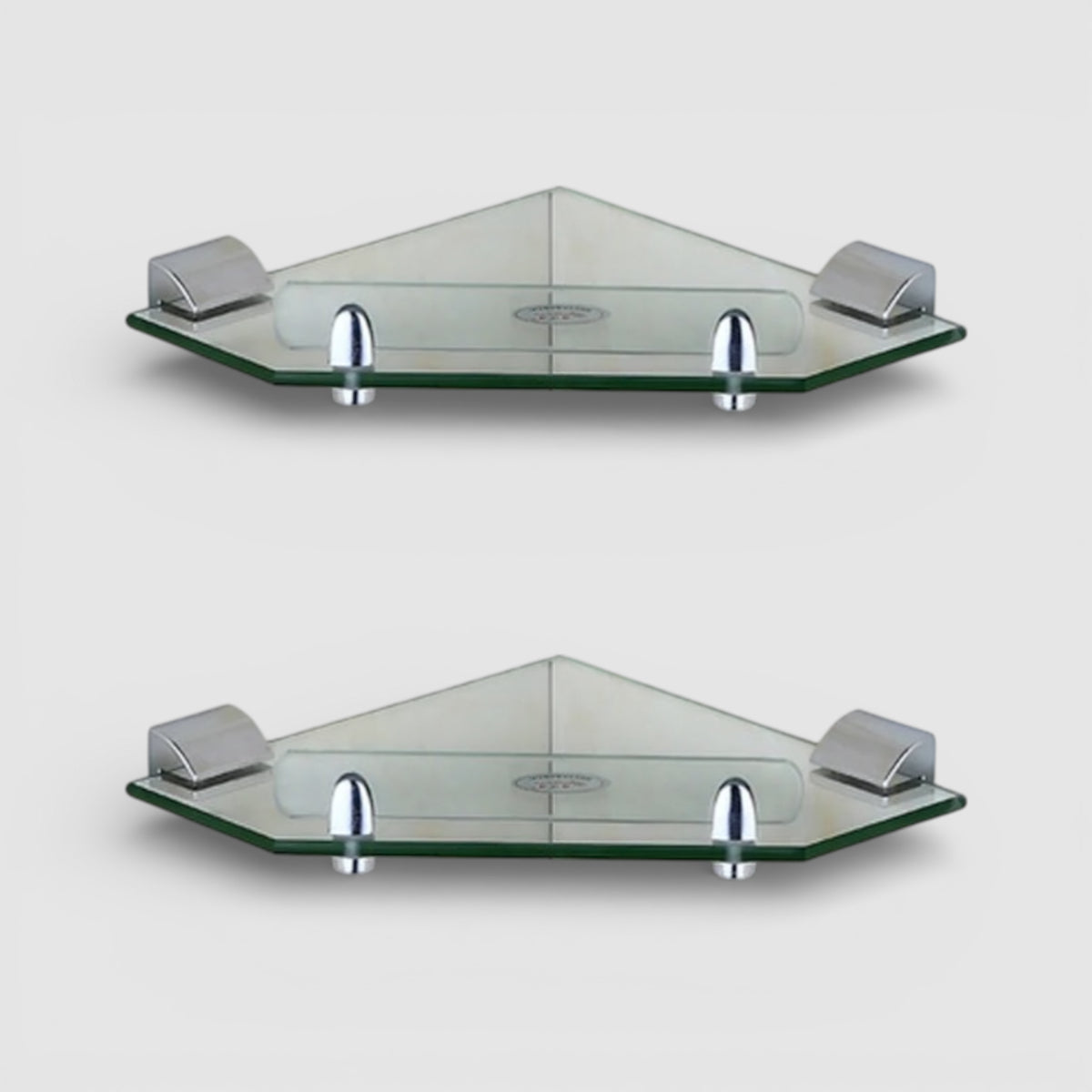 Étagère Murale D'angle Vintage De Salle De Bain En Verre À Fixations Invisibles À Rebords