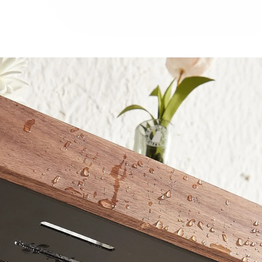 Étagère Murale De Salle De Bain À Rebords En Bois Foncé