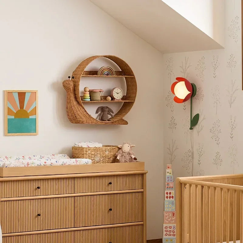 Étagère Murale Escargot En Rotin Pour Enfant À Fixations Invisibles
