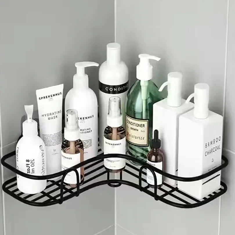 Étagère Murale D'angle De Salle De Bain à Barreaux Métalliques Sans Percer