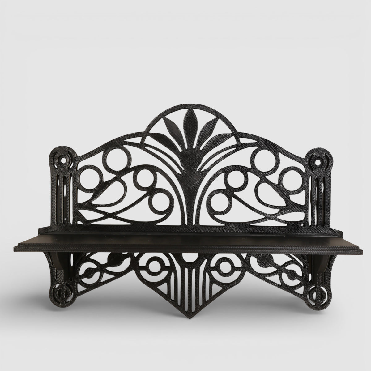 Étagère Murale Noire D'Entrée Style Gothique Sans Percer