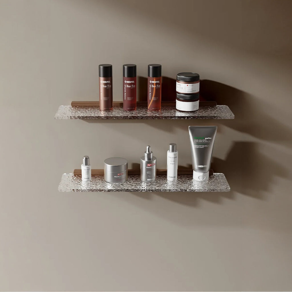 Étagère Murale De Salle De Bain À Fixations Invisibles En Bois Et Acrylique