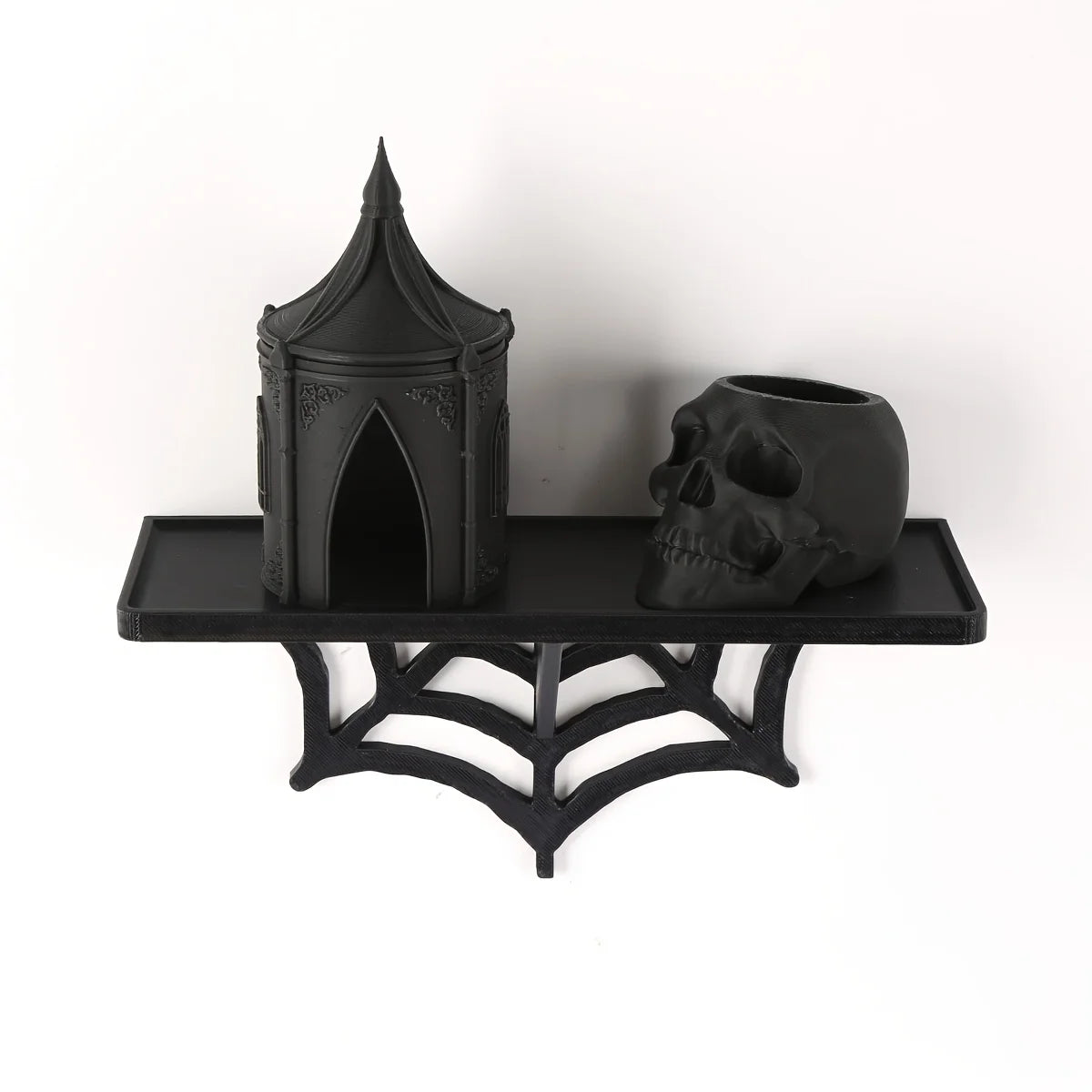 Étagère Murale Noire En Bois À Fixations Invisibles Style Gothique