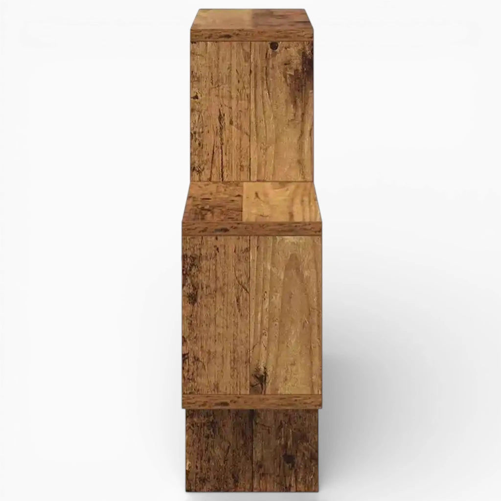 Étagère Murale De Bibliothèque En Bois Naturel Foncé À 4 Étages