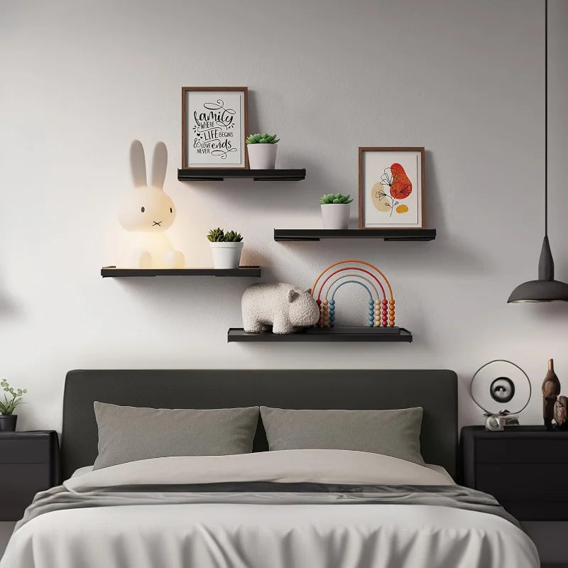 Étagère Murale D'angle Vintage En Bois Naturel À Fixations Métalliques