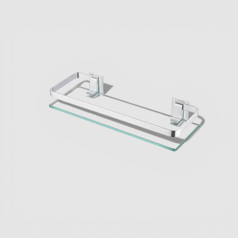 Étagère Murale De Salle De Bain À Fixations Invisibles À Rebords En Verre