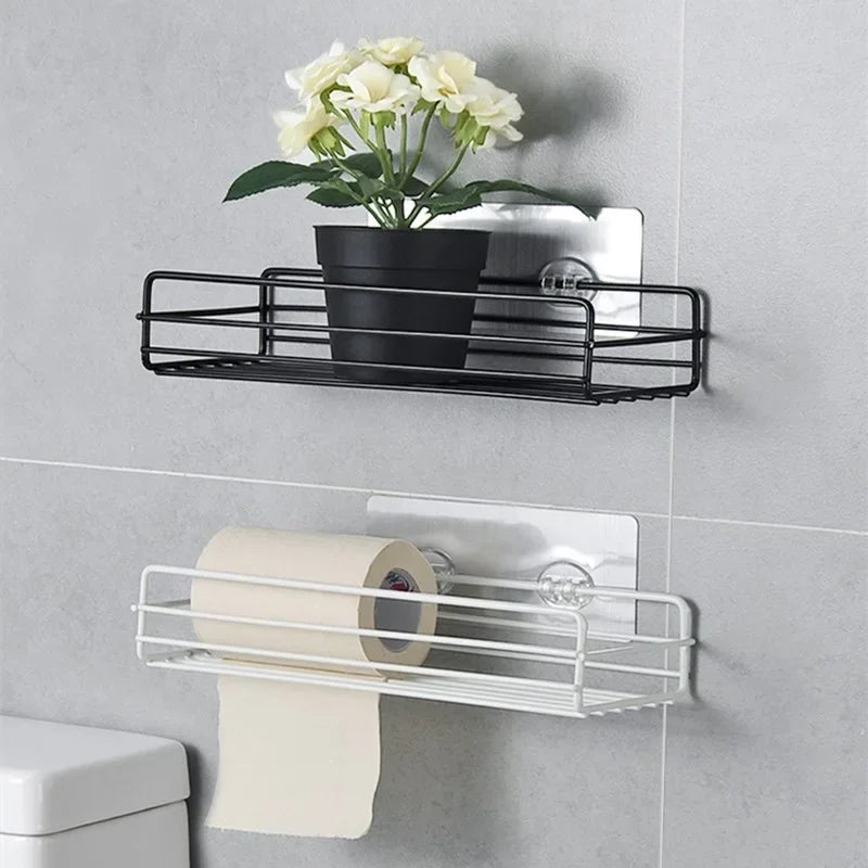 Étagère Murale D'angle De Salle De Bain à Barreaux Métalliques Sans Percer