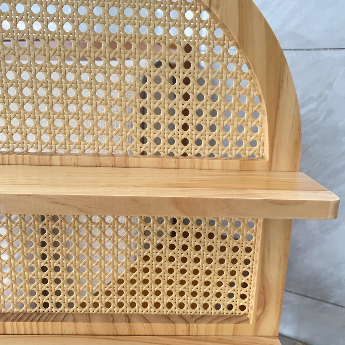 Étagère Murale En Rotin Et En Bois À Fixations Invisibles