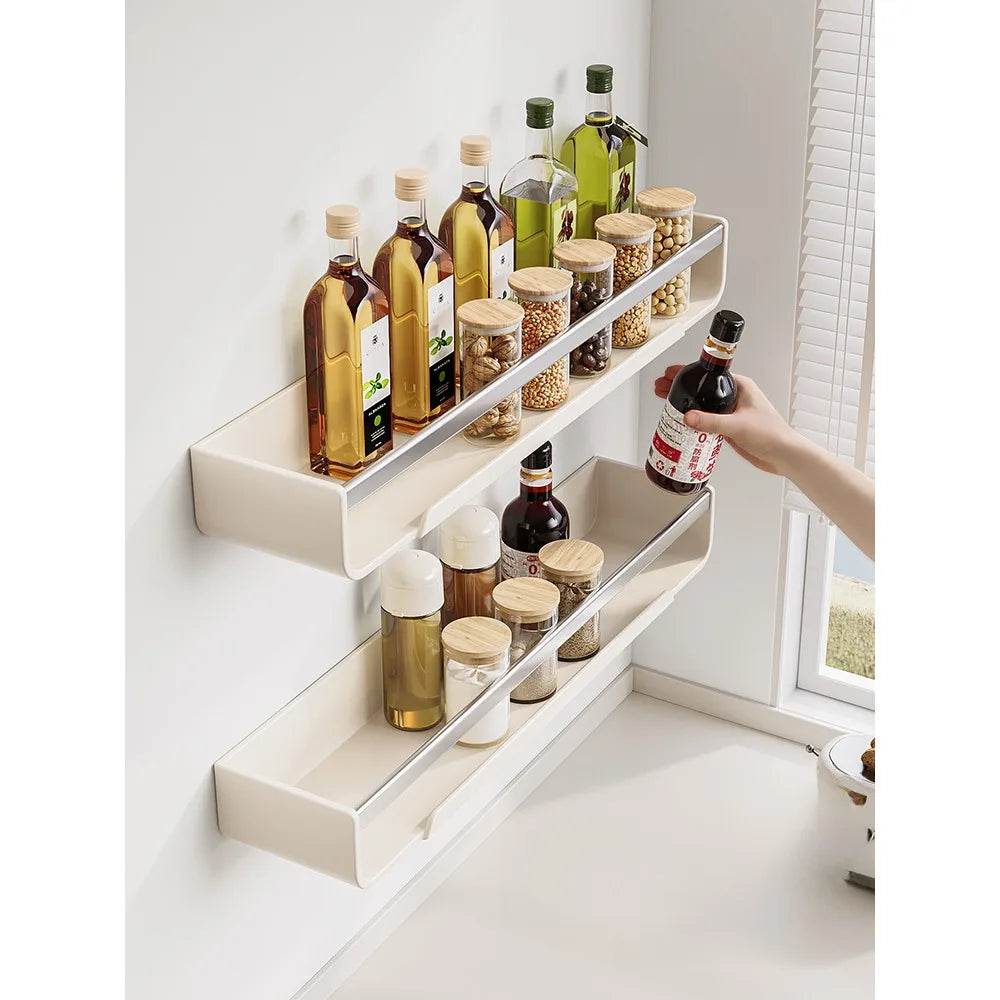 Étagère Murale De Cuisine À Épices Métallique Blanche