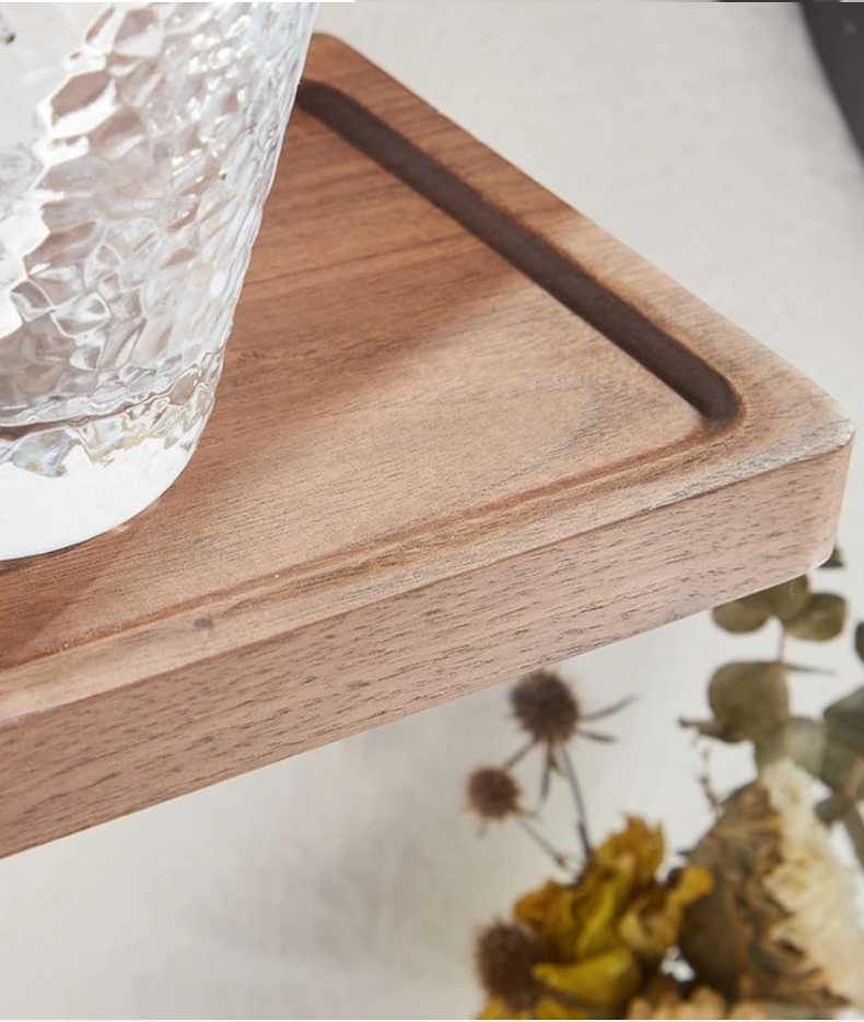 Étagère Murale De Salle Bain En Bois Naturel Foncé