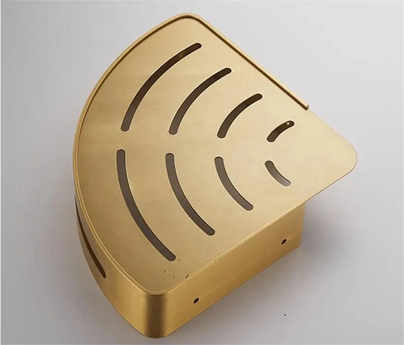 Étagère Murale D'Angle De Salle De Bain Dorée À Rebords Pour La Douche