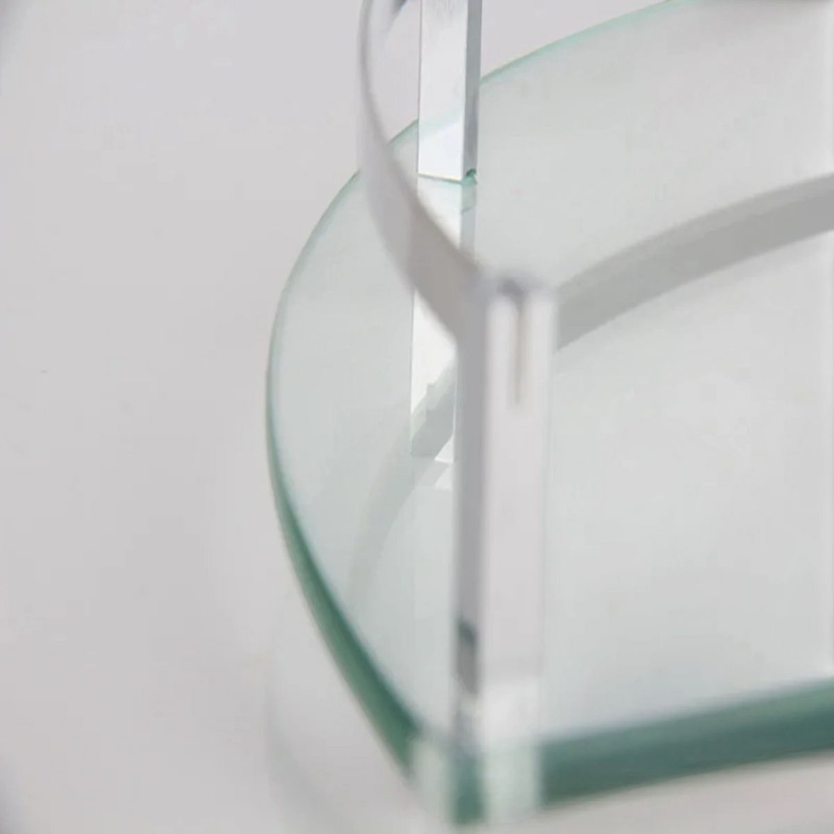 Étagère Murale D'angle De Salle De Bain En Verre Trempé À Rebords Métalliques À Fixations Invisibles