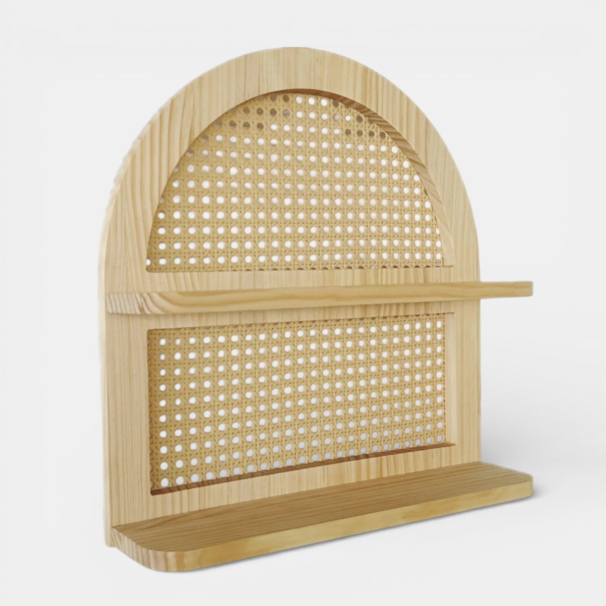 Étagère Murale En Rotin Et En Bois À Fixations Invisibles