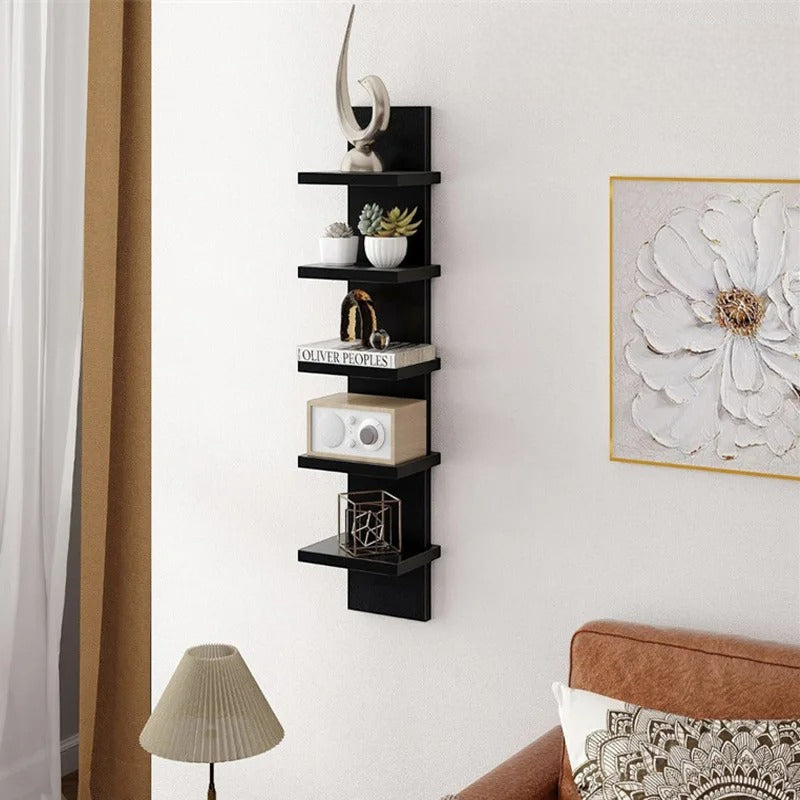 Étagère Murale De Salon À 5 Étages En Bois