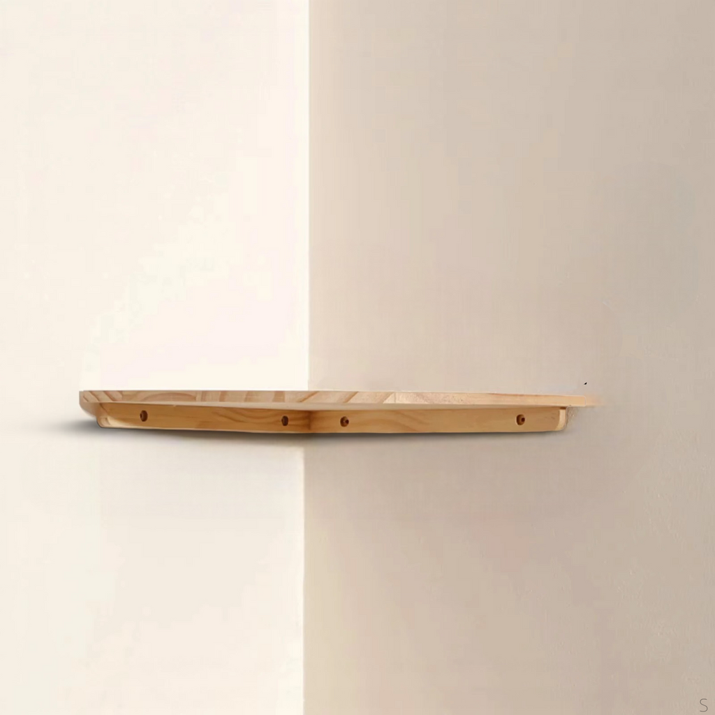 Étagère Murale D'Angle En Bois Clair