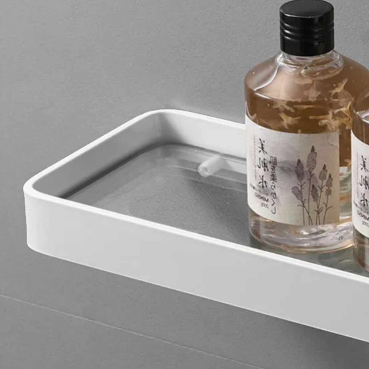 Étagère Murale De Salle De Bain En Verre À Rebords Métalliques Épais À Fixations Invisibles