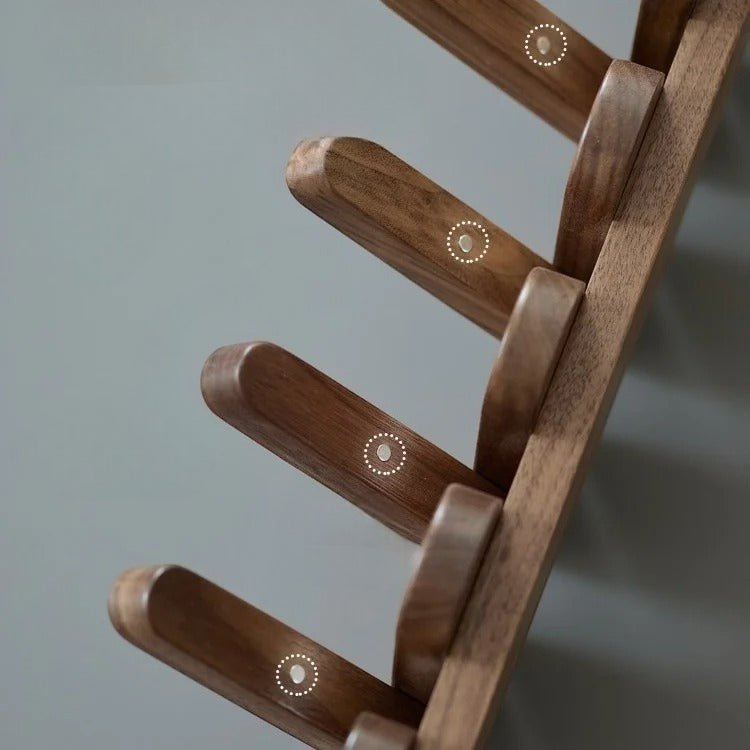Étagère Murale Porte Manteau Style Piano En Bois