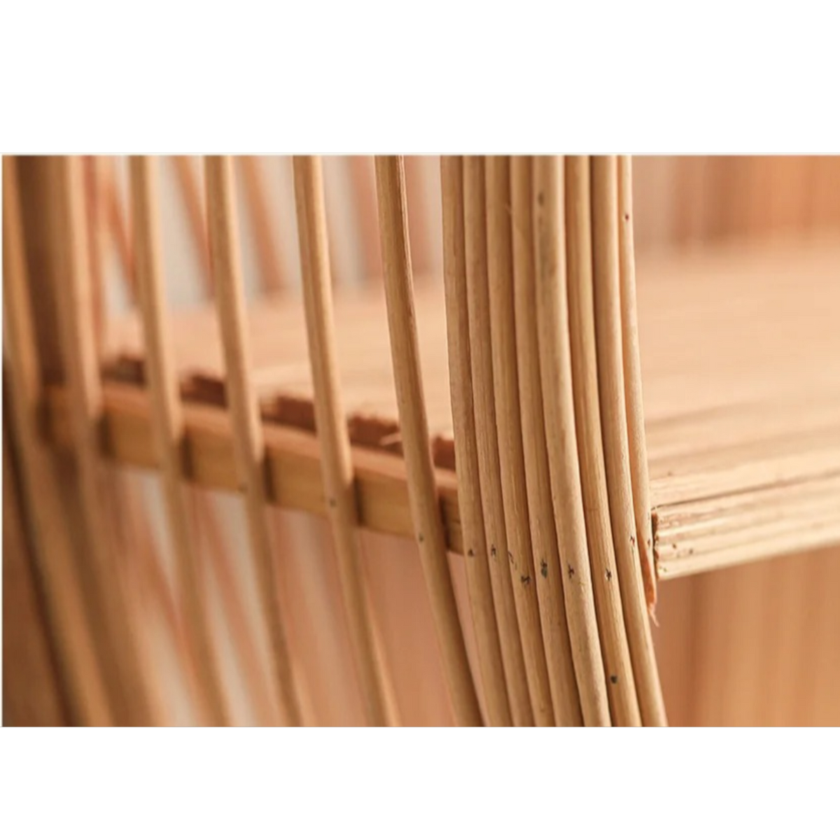 Étagère Murale Ronde En Bambou Et Rotin À Double Étages À Fixations Invisibles