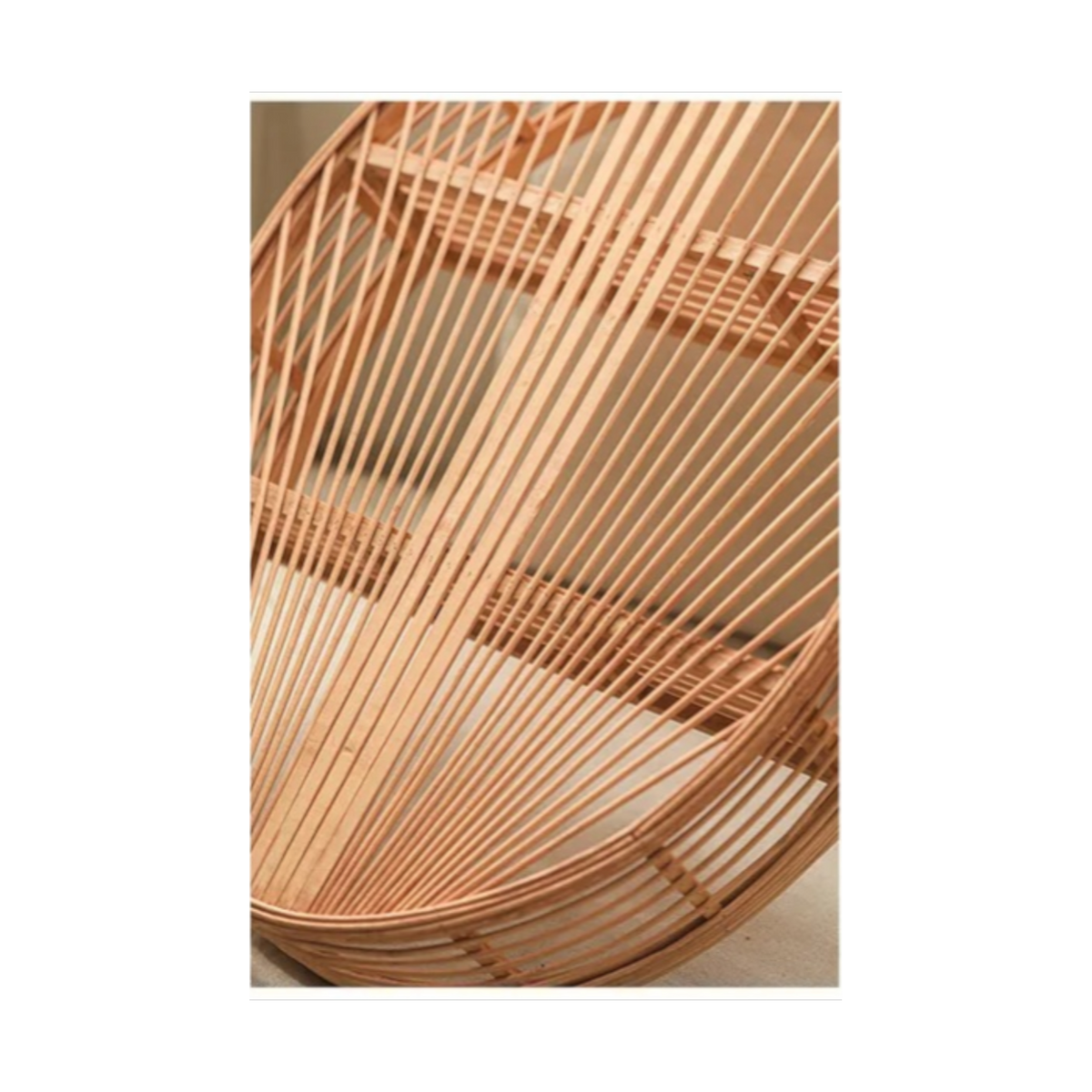 Étagère Murale Ronde En Bambou Et Rotin À Double Étages À Fixations Invisibles