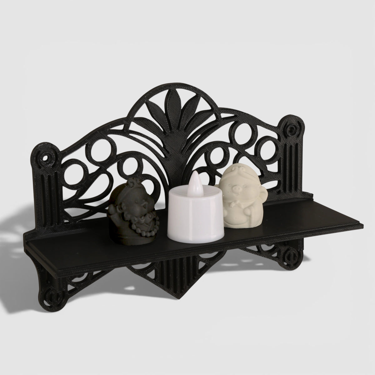 Étagère Murale Noire D'Entrée Style Gothique Sans Percer