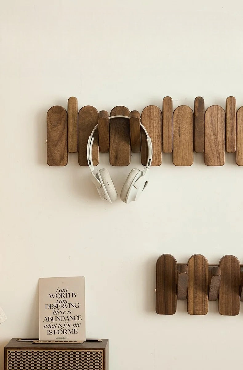 Étagère Murale Porte Manteau Style Piano En Bois