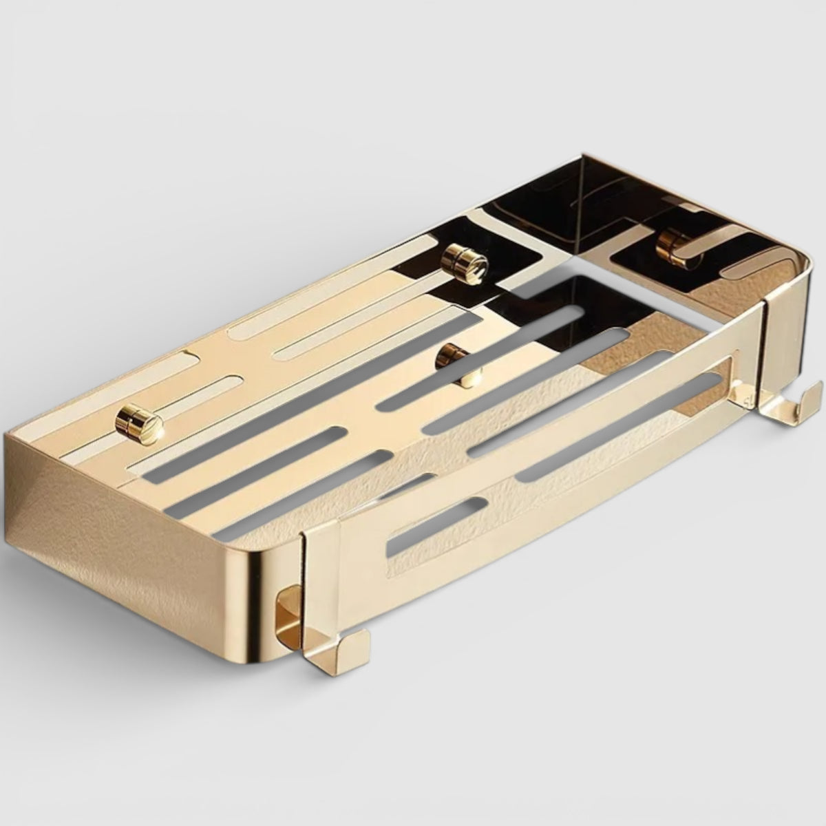Étagère Murale Dorée De Salle De Bain Métallique À Rebords À Fixations Invisibles