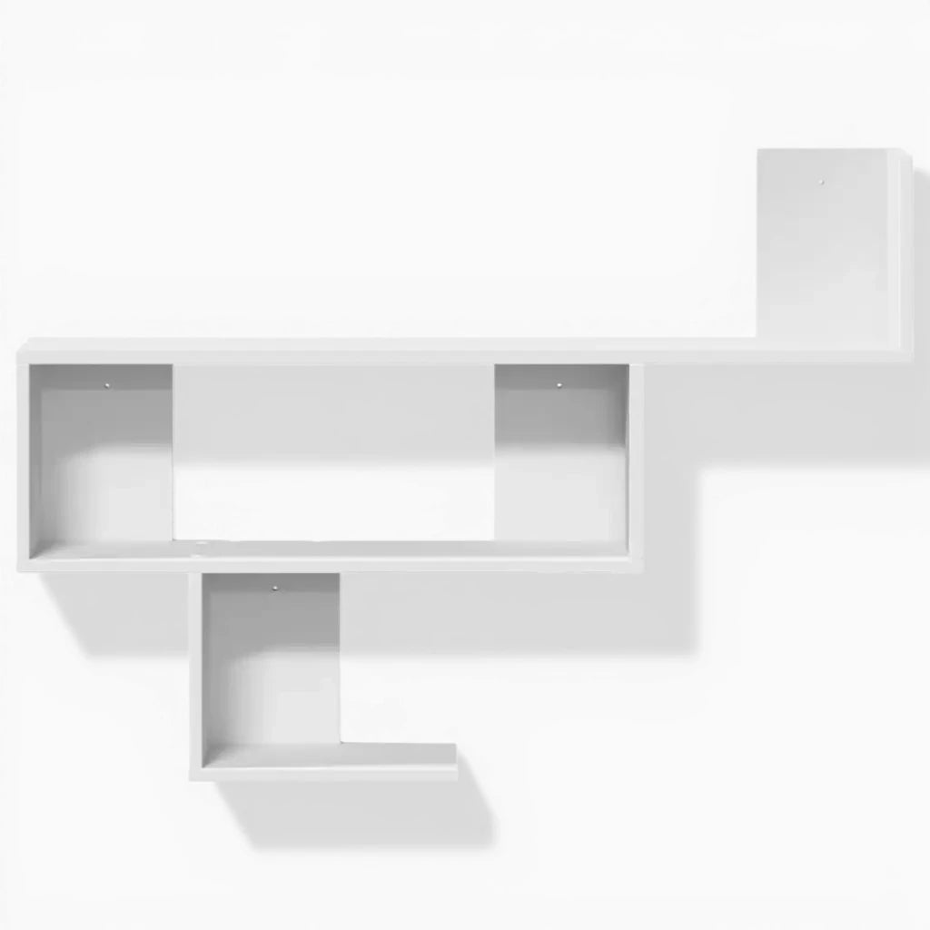 Étagère Murale Blanche En Bois Naturel À 3 Étages