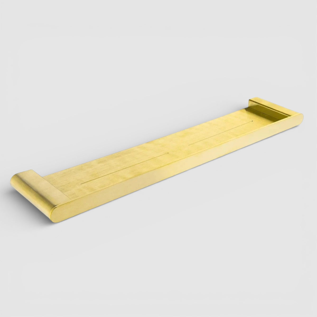 Étagère Murale Dorée De Salle De Bain Métallique À Fixations Invisibles À Rebords Épais