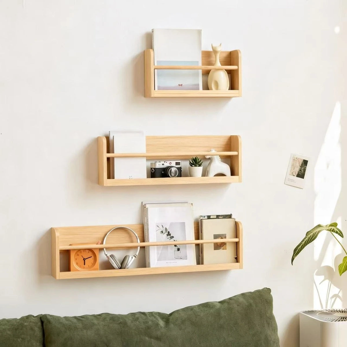 Étagère Murale De Salon En Bois À Rebords À Fixations Invisibles