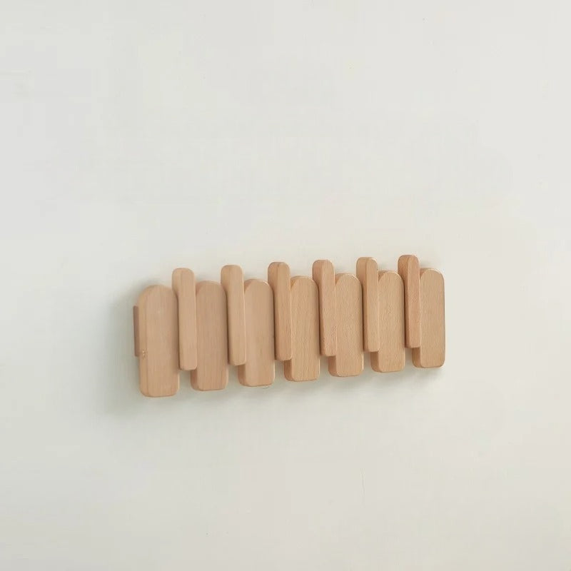 Étagère Murale Porte Manteau Style Piano En Bois