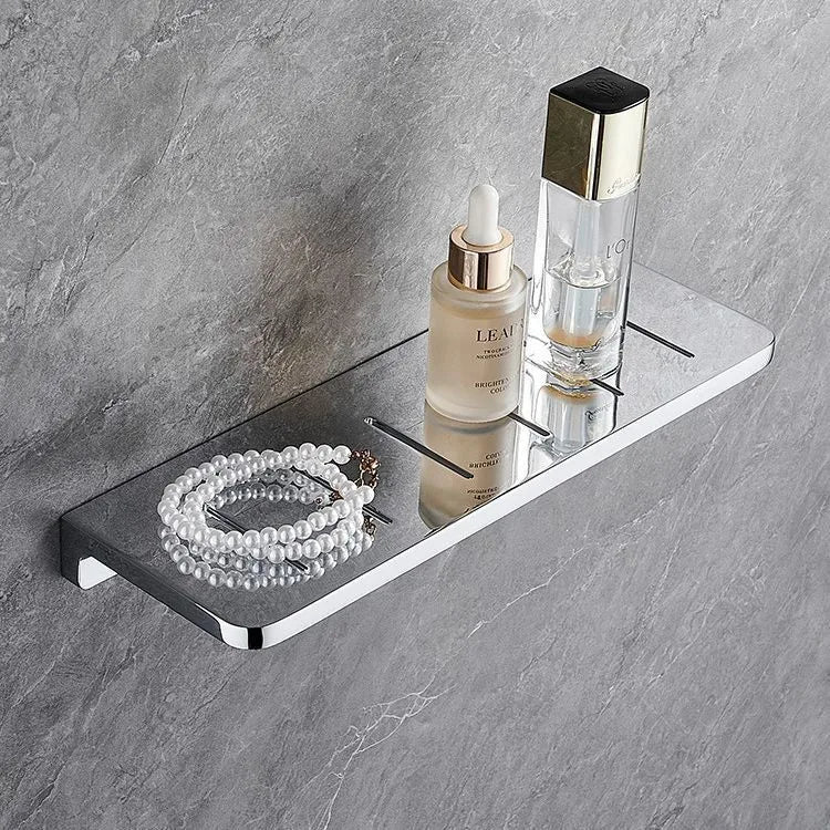 Étagère Murale Métallique  À Fixations Invisibles De Salle De Bain Pour Accessoires