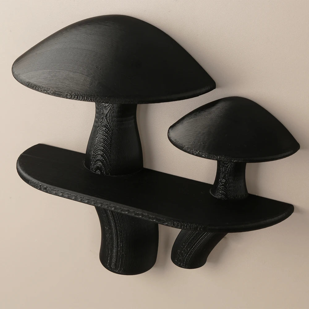 Étagère Murale Vintage Noire Décorative En Forme De Champignon