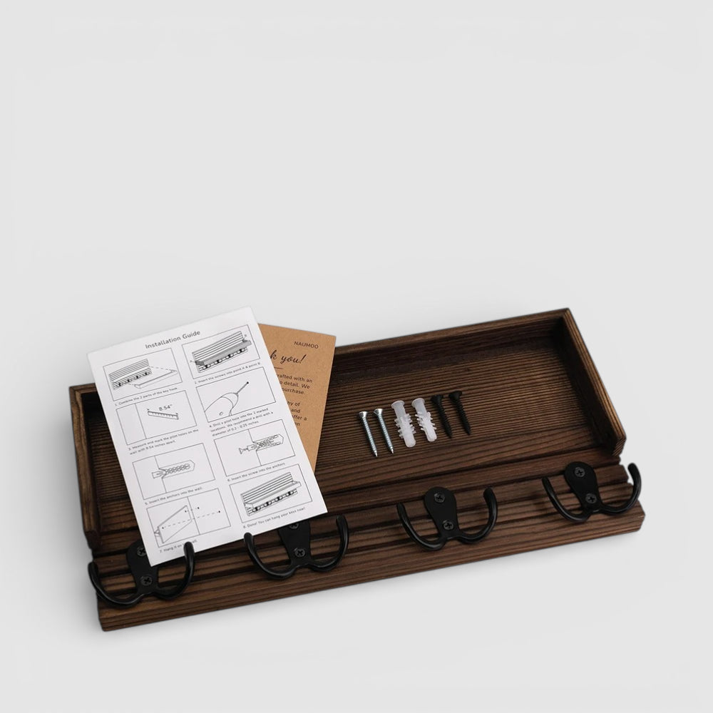 Étagère Murale Console D'Entrée À Fixations Invisibles À Rebords En Bois