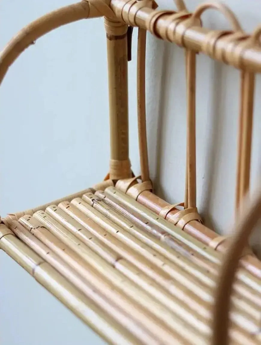 Étagère Murale Rotin En Bambou À Fixations Invisibles