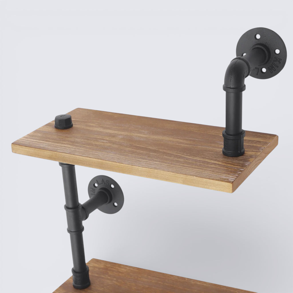 Étagère Murale Industrielle Vintage En Bois